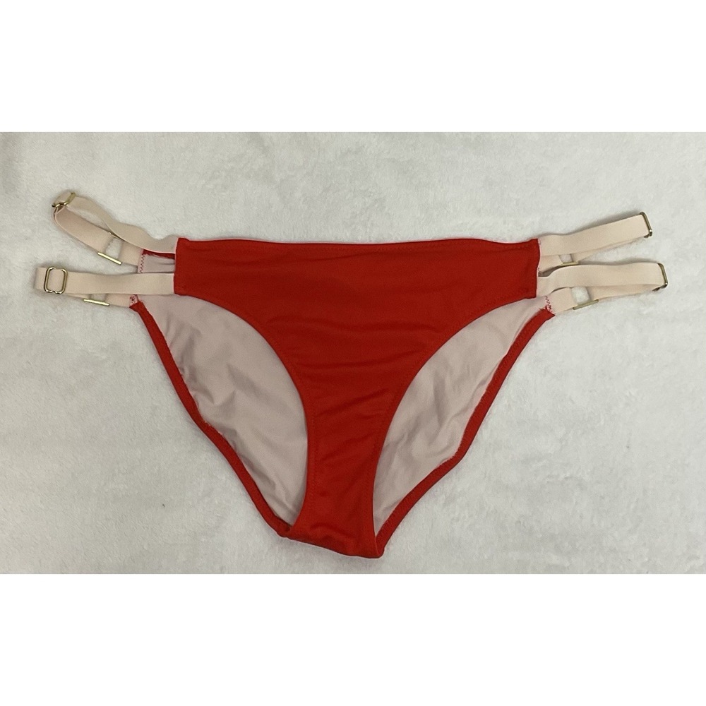 New‎ HAH Hot As Hell Womens Swim Coral  Double Strap Bikini Bottom Size M